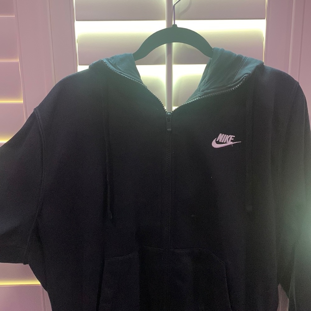 Black Nike Zip Up Drawstring Jacket